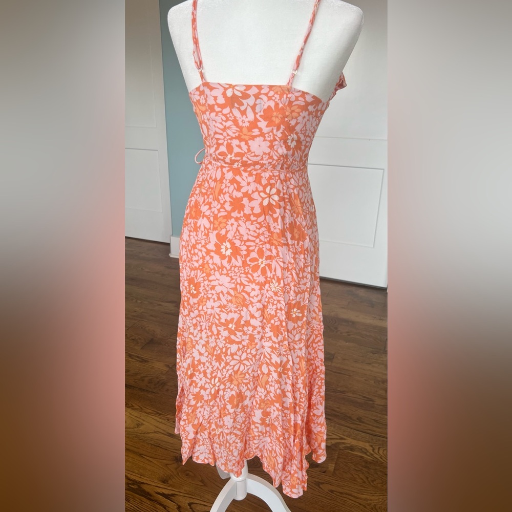 MinkPink Size XS Marli Midi Floral Wrap Dress - Picture 6 of 8